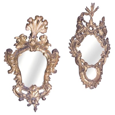 Lot 300 - Two Continental Rococo Gilt-Wood Mirrors Mid...