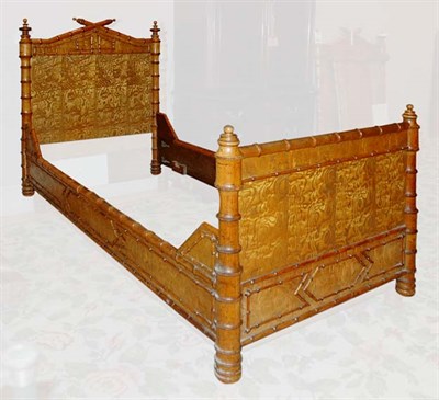 Lot 193 - Pair of Bamboo and Exotic Wood Headboards and...