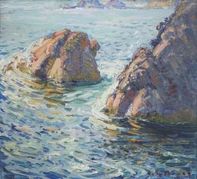 Lot 2452 - George Loftus Noyes 1864-1954 Rocky Coastline...