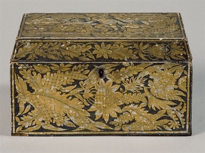 Lot 1558 - Regency Penwork Tea Caddy Early 19th century...