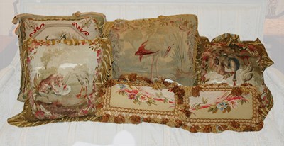 Lot 1319 - Group of Four Aubusson Pillows Tapestry...