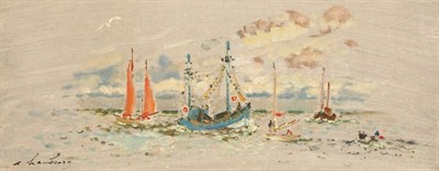 Lot 45 - Andre Hambourg French, 1909-1999 Au Barges,...