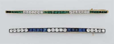 Lot 363 - Two Gem-Set and Diamond Bar Pins