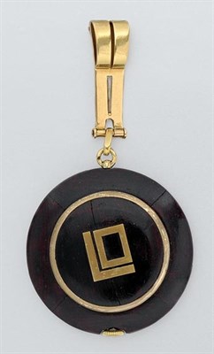 Lot 216 - Gold and Wood Lapel Watch