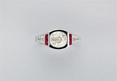 Lot 342 - Diamond and Ruby Ring