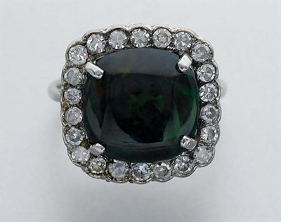 Lot 54 - Black Opal and Diamond Ring