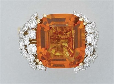 Lot 39 - Citrine and Diamond Ring
