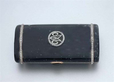 Lot 186 - Black Enamel and Diamond Case