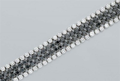 Lot 137 - Black Diamond and Diamond Bracelet