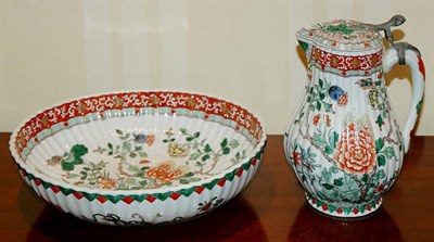 Lot 1250 - French Porcelain Ewer and Basin Painted in the...