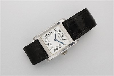 Lot 274 - White Gold Tank Wristwatch