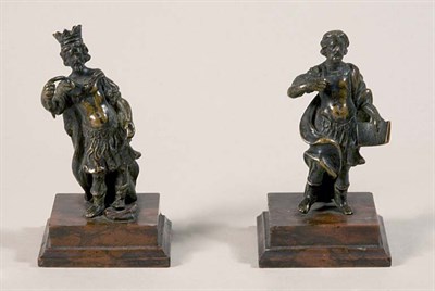 Lot 1290 - Pair of Continental Bronze Figures 17th...