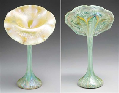 Lot 3516 - Quezal Jack in the Pulpit Glass Vase Of...