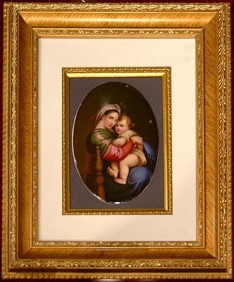 Lot 3603 - Framed Continental Porcelain Plaque Of oval...
