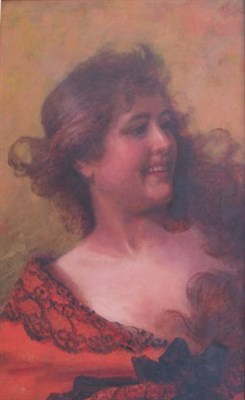 Lot 3033 - French School Late 19th Century Lady in a Red...