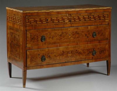 Lot 1328 - Italian Neoclassical Inlaid Walnut Commode...