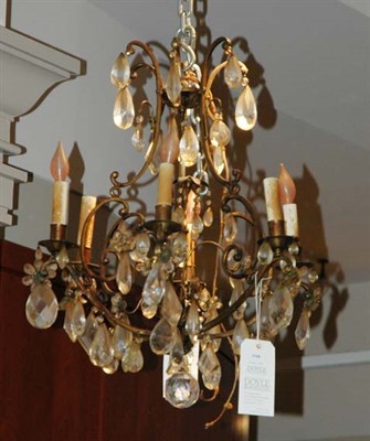 Lot 3495 - Louis XV Style Gilt-Metal and Glass Six-Light...