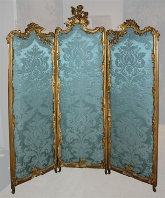 Lot 3167 - Louis XV Style Gilt-Wood Three-Panel Folding...