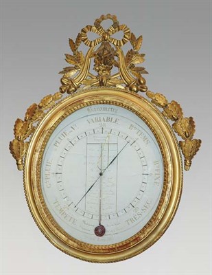 Lot 1184 - Louis XVI Gilt-Wood Barometer Last quarter of...