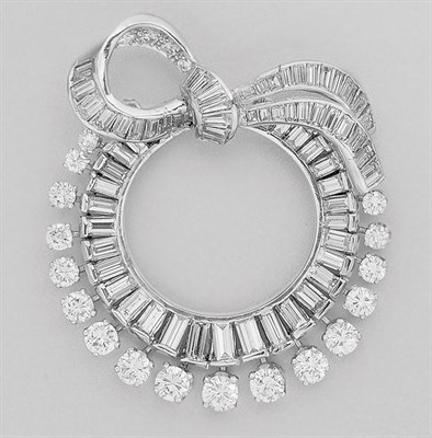 Lot 187 - Diamond Circle Bow Brooch