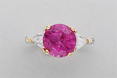 Lot 145 - Pink Sapphire and Diamond Ring