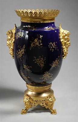 Lot 3719 - Sevres Style Gilt-Bronze Mounted Porcelain...