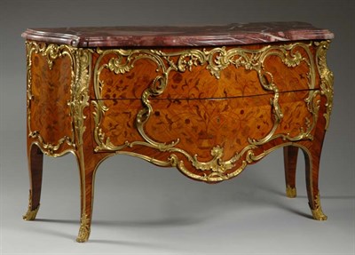 Lot 1409 - Louis XV Gilt-Bronze Mounted Marquetry Inlaid...