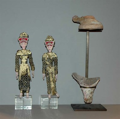 Lot 1238 - Pair of Thai Metal and Paper Puppets Each...