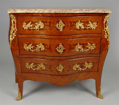 Lot 3676 - Louis XV Style Gilt-Metal Mounted Marquetry...