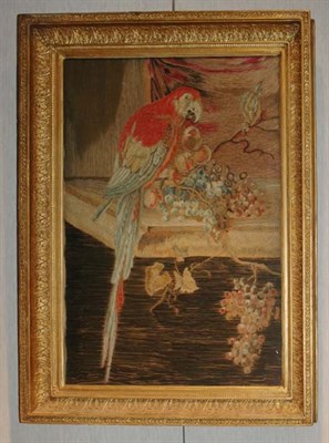 Lot 3734 - Framed Embroidered Panel of a Parrot Of...