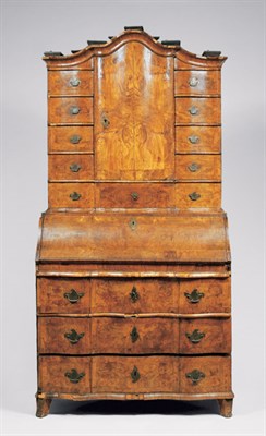 Lot 1270 - South German Walnut Schreibschrank 18th...