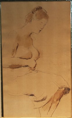 Lot 4079 - Raphael Soyer American, 1899-1987 Seated...