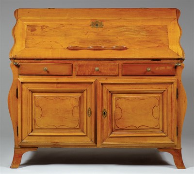 Lot 4444 - Provincial Louis XV Fruitwood Slant Front Desk...