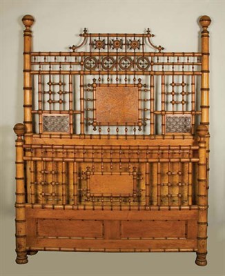 Lot 3620 - Aesthetic Movement Faux Bamboo Maple Bedstead...