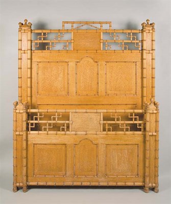Lot 3621 - Aesthetic Movement Faux Bamboo Maple Bedstead...