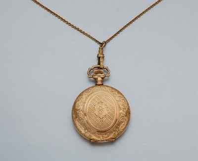 Lot 2603 - Gold-Filled Hunting Case Pocket Watch with a Gold-Filled Chain