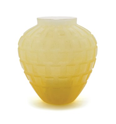 Lot 1117 - DAUM Vase, 20th century Acid etched yellow...