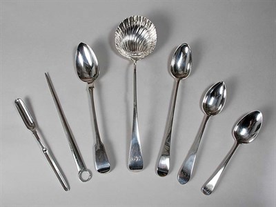 Lot 1369 - Group of George III Serving Flatware Articles...