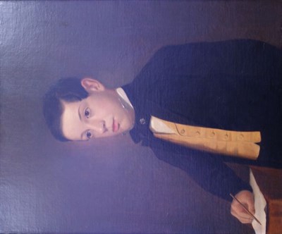 Lot 2313 - American School 19th Century Boy with a Yellow...