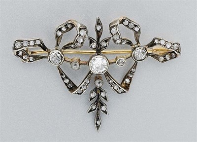 Lot 125 - Antique Diamond Bow Brooch