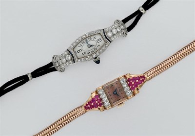 Lot 169 - Two Diamond and Gem-Set Wristwatches