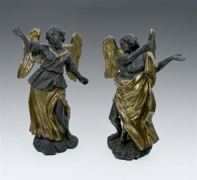 Lot 1378 - Pair of Italian Baroque Gilt-Wood and Silvered...
