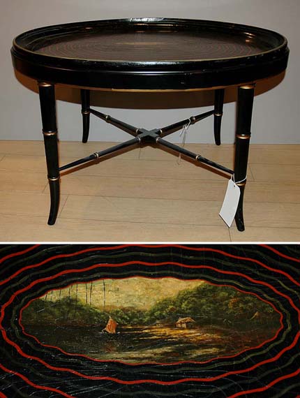 Lot 4490 - Victorian Landscape Decorated Papier-Mache...