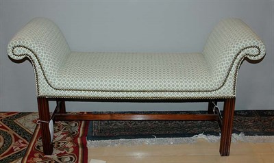 Lot 4210 - George III Style Upholstered Mahogany Bench...