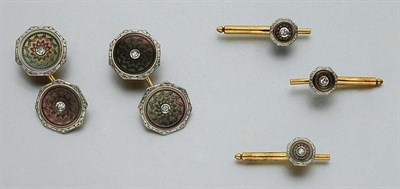 Lot 209 - Mother-of-Pearl and Diamond Dress Set