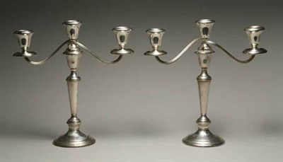 Lot 4312 - Pair of Gorham Sterling Silver Three-Light...