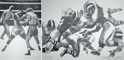 Lot 1146 - Fletcher Martin LINE OF SCRIMMAGE; TOE TO TOE...