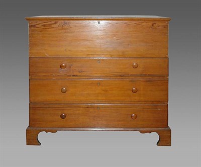 Lot 2185 - Chippendale Pine Blanket Chest over Drawers...
