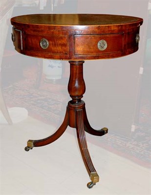 Lot 4520 - George III Style Leather Top Mahogany Drum...
