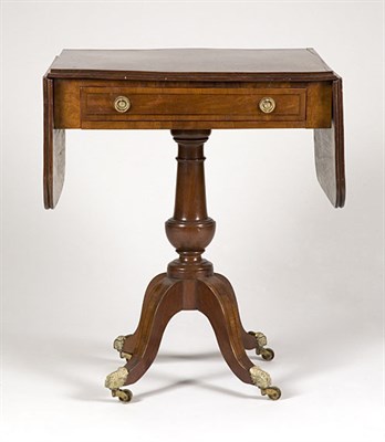 Lot 1431 - Regency Style Mahogany Drop-Leaf Side Table...